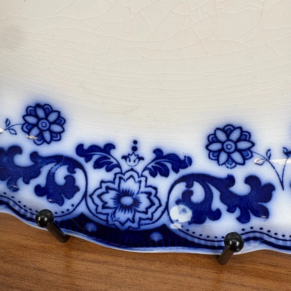 Antique Johnson Brothers Flow Blue Serving Platter 1899 14